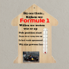 Formule 1 Houten Wandbord met Thermometer