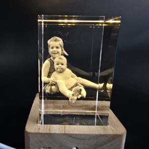 3D Foto in Kristal – Een Tijdloos Aandenken in Glas