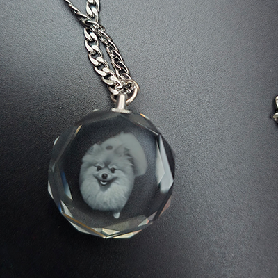 Gepersonaliseerde Kristallen Hanger met Foto – 2D Lasergravure