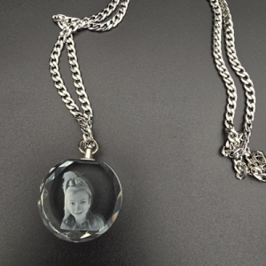 Kristallen Kettinghanger met 3D Foto – Een Prachtige Herinnering Dicht bij je Hart