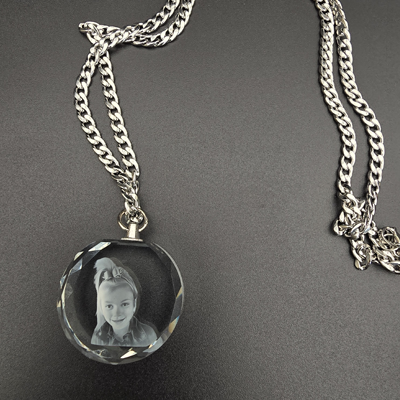 Kristallen Kettinghanger met 3D Foto – Een Prachtige Herinnering Dicht bij je Hart